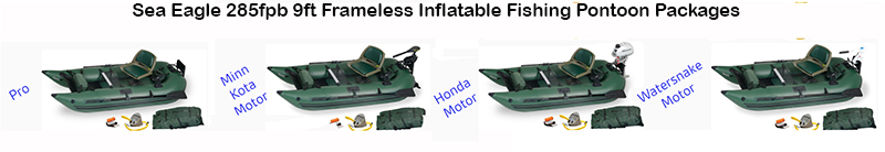 Sea Eagle 285 FPB Watersnake Motor Pkg Inflatable 9 Ft Pontoon Boat Make Offer! 