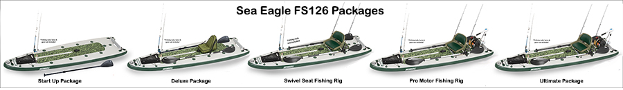 Sea Eagle FS126 Inflatable SUP for Fishing Packages Bundles