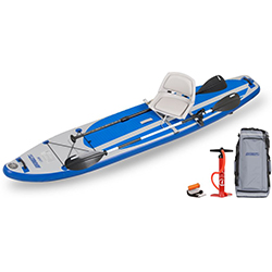 Sea Eagle LongBoard LB126 Inflatable SUP Paddle Board Swivel Seat Fishing Rig Package Features