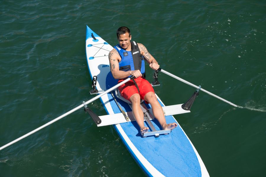 Rowing Kit for Paddle Board - Sea Eagle LongBoard 11 Inflatable SUP QuikRow Package